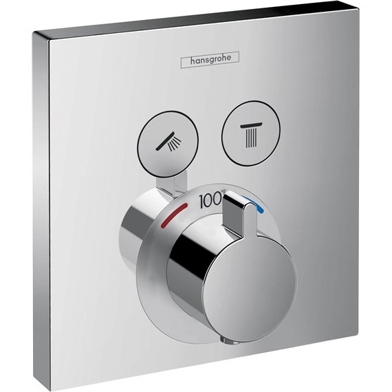 HANSGROHE SHOWERSELECT E THERMOSTATIC TRIM 2 FUNCTION, SQUARE 