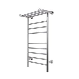 WarmlyYours Summit Towel Warmer Dual Connection 8 Bars and Heated 3-Bar Shelf