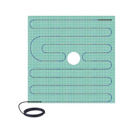 WarmlyYours TempZone Shower Floor Mats - 48" x 48" with Center Drain Hole