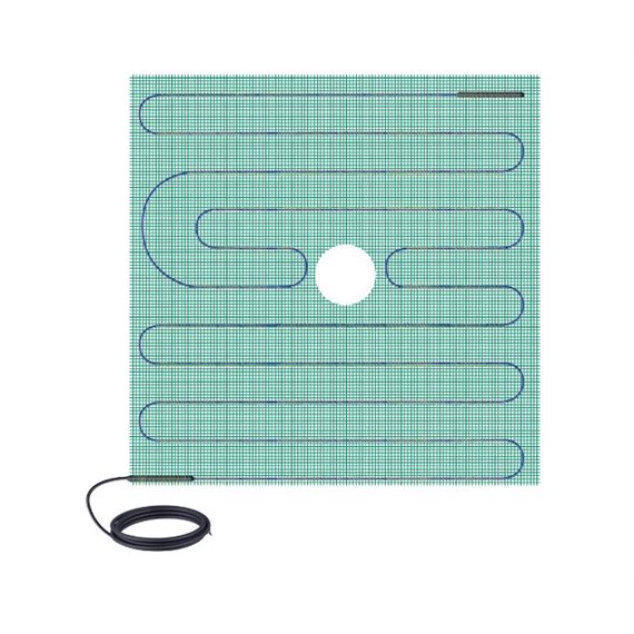 WarmlyYours TempZone Shower Floor Mats - 48?? x 48?? with Center Drain Hole