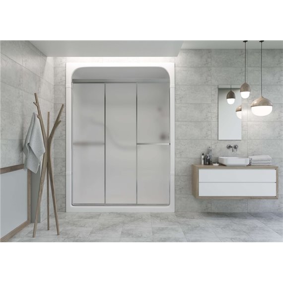 MIROLIN 38NAFS CORNER 38" NEO ANGLE DOOR FROSTED SILVER