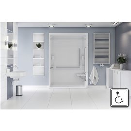 MIROLIN ARS66L1 WHITE ACCESS 66 WITH SEAT SS GRAB BARS CSA