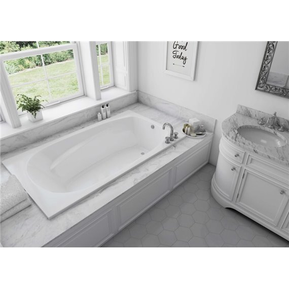 MIROLIN AWH7242BW WHITE HUDSON 6 DROP IN WHIRLPOOL AND BACK JETS