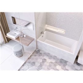 MIROLIN BO69SL001 WHITE ENVY SLIMLINE ALCOVE BATH