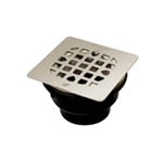 MIROLIN FD3 CHROME FLOOR DRAIN - SQUARE GRILL