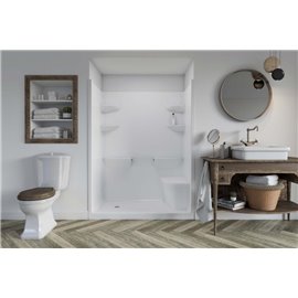 MIROLIN MEL5LS1 WHITE MELROSE 5 SHOWER STALL WITH SEAT