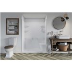 MIROLIN MEL5LS1 WHITE MELROSE 5 SHOWER STALL WITH SEAT