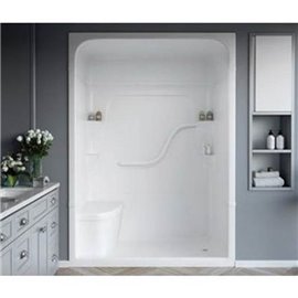 MIROLIN SH51LS1 WHITE MADISON 5 SHOWER STALL WITH SEAT