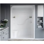 MIROLIN SH51LS1 WHITE MADISON 5 SHOWER STALL WITH SEAT