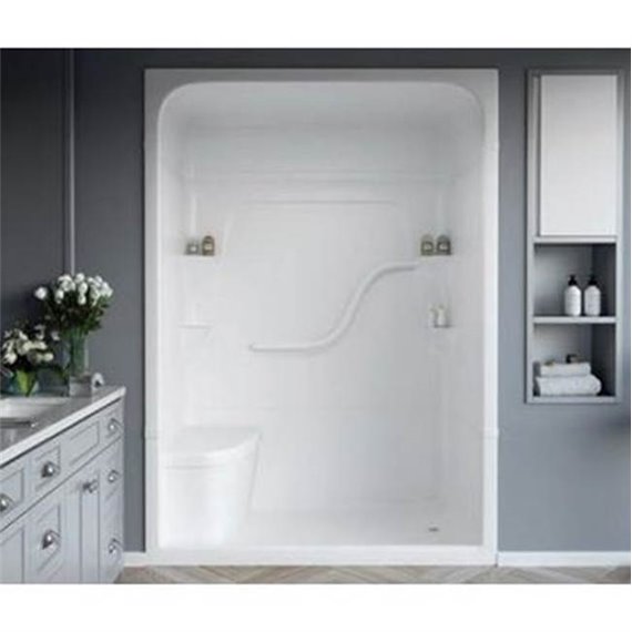 MIROLIN SH51RS1 WHITE MADISON 5 SHOWER STALL WITH SEAT