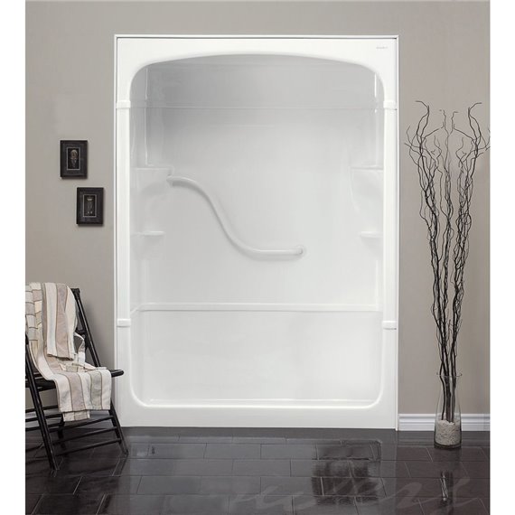 MIROLIN SH53LS1 WHITE MADISON 5 MULTI SHOWER STALL WITH SEAT