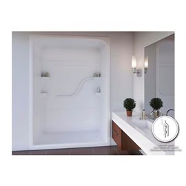 MIROLIN SH53RS1 WHITE MADISON 5 MULTI SHOWER STALL WITH SEAT