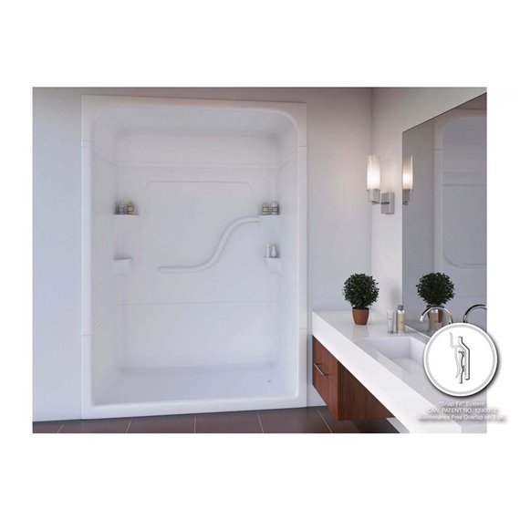 MIROLIN SH53RS1 WHITE MADISON 5 MULTI SHOWER STALL WITH SEAT