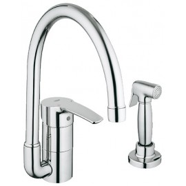 GROHE 33980 Eurostyle Kitchen Faucet w Metal Side Spray