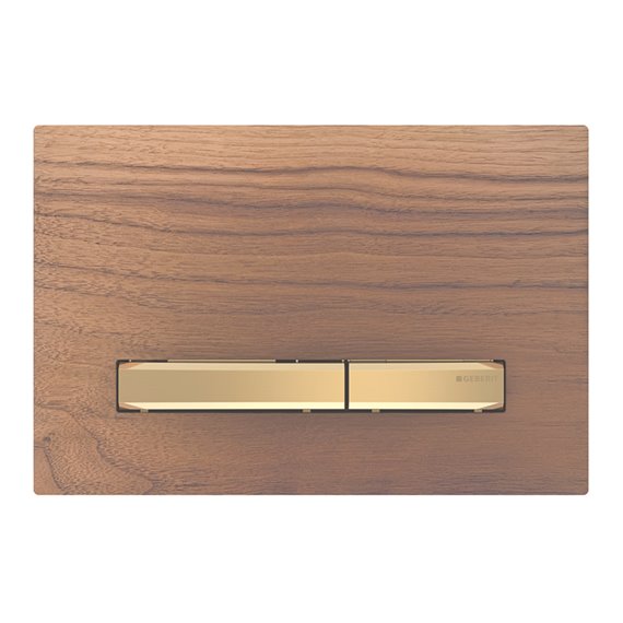 GEBERIT 115.672.JX.2 ACTUATOR PLATE SIGMA50 FOR DUAL FLUSH METAL COLOUR BRASS BRASS BLACK WALNUT