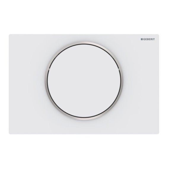 GEBERIT 115.758.JT.5 ACTUATOR PLATE SIGMA10 FOR STOP-AND-GO FLUSH WHITE MATT COATED EASY-TO-CLEAN COATED POLISHED