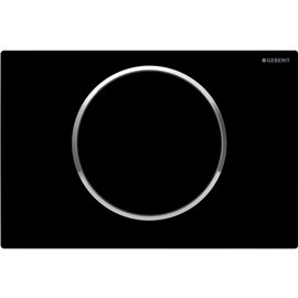 GEBERIT 115.758.KM.5 ACTUATOR PLATE SIGMA10 FOR STOP-AND-GO FLUSH BLACK / BRIGHT CHROME / BLACK