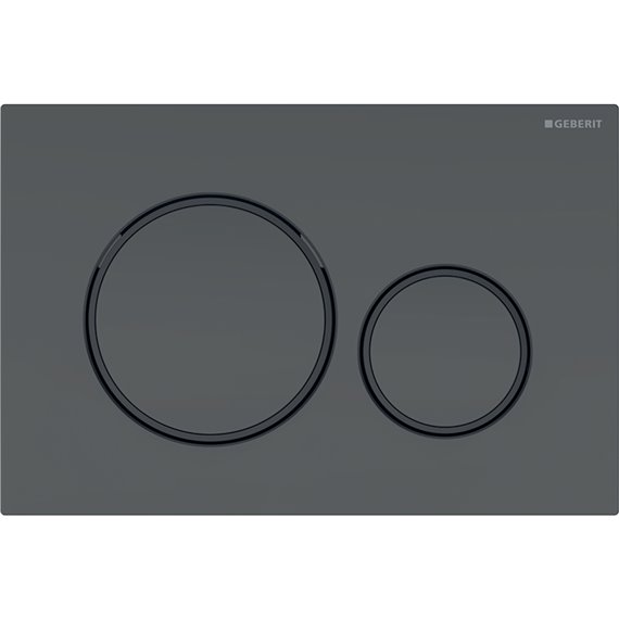 GEBERIT 115.882.16.1 ACTUATOR PLATE SIGMA20 FOR DUAL FLUSH BLACK MATT COATED EASY-TO-CLEAN COATED BLACK