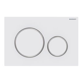 GEBERIT 115.882.JT.1 ACTUATOR PLATE SIGMA20 FOR DUAL FLUSH WHITE MATT COATED EASY-TO-CLEAN COATED BRIGHT CHROME-PLATED