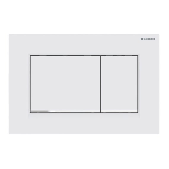 GEBERIT 115.883.JT.1 ACTUATOR PLATE SIGMA30 FOR DUAL FLUSH WHITE MATT COATED EASY-TO-CLEAN COATED BRIGHT CHROME-PLATED