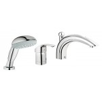 GROHE 32644 Eurosmart 3-Hole Roman Tub Filler wHndshwr