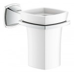 GROHE 40626 Grandera Ceramic Tumbler with Holder Chrome