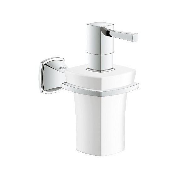 GROHE 40627 Grandera Ceramic Soap Dispenser with Holder Chrome