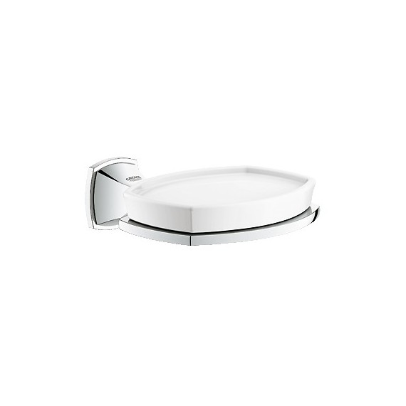 GROHE 40628 Grandera Ceramic Soap Dish with Holder Chrome