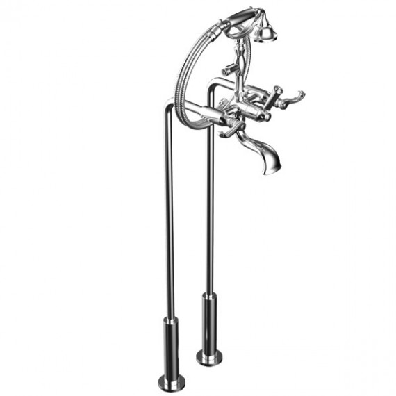 Rubinet 3FETL ETRUSCAN-TUB FILLER FLOOR MNT WHHS