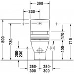 Duravit 2141090092 Bowl only for Toilet close-coupled 70 cm Starck 3 white vario outlet washd. US