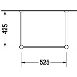 Duravit 0030631000 Metal console Vero chrome for 045360 045460 height adjustable