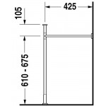 Duravit 0030631000 Metal console Vero chrome for 045360 045460 height adjustable