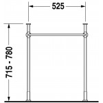 Duravit 0030631000 Metal console Vero chrome for 045360 045460 height adjustable