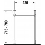 Duravit 0030651000 Metal console Vero chrome for washbasin 045450