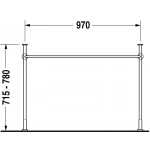 Duravit 0030721000 Metal console Vero for 032910 height adjustable 50 mm