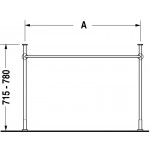 Duravit 0030731000 Metal console Vero for 032912 height adjustable 50 mm