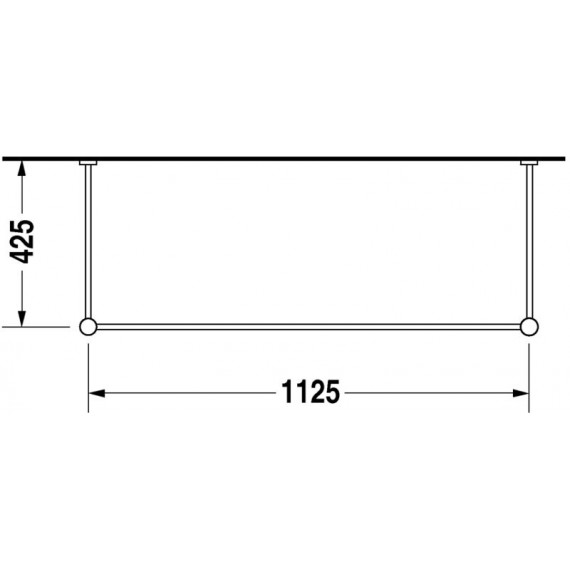 Duravit 0030741000 Metal console Vero for 045412 height adjustable chrome