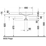 Duravit 0320500008 Above counter basin 50 cm Architec white q-ic wo of th r. punched