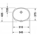 Duravit 0466510000 Vanity basin 510mm Santosa white undercounter with OF wo TP