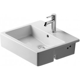 Duravit 03145500001 Semi recessed-washbasin 55 cm Vero white with of with tp 1th WGL