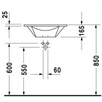 Duravit 04065800001 Vanity basin 58 cm Starck 1 white WonderGliss