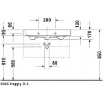 Duravit 2318800027 Furniture washbasin 800mm Happy D.2 white w.OF w.TP 1 TH ground