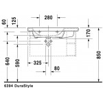 Duravit 2325800000 Furniture washbasin 800mm DuraStyle white asym B-le. w.OF w.TP 1 TH