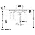 Duravit 2326800000 Furniture washbasin 800mm DuraStyle white asym B-ri. w.OF w.TP 1 TH