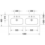 Duravit 2338130000 Double furniture washbasin 1300mm DuraStyle white w.OF w.TP 1 TH