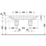 Duravit 2338130000 Double furniture washbasin 1300mm DuraStyle white w.OF w.TP 1 TH