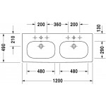 Duravit 03481200002 Furniture washbasin 1200 mm D-Code white with OF TP 1 TH