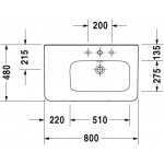 Duravit 23268000001 Furniture washbasin 800mm DuraStyle white asym B-ri. w.OF w.TP 1 TH WGL