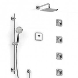 Riobel Salome KIT92ISSAC-W 0.75 electronic system with hand shower rail 4 body jets and shower head