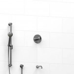 Riobel Edge KIT1223EDTM 0.5 2-way Type TP thermostaticpressure balance coaxial system with spout and hand shower rail